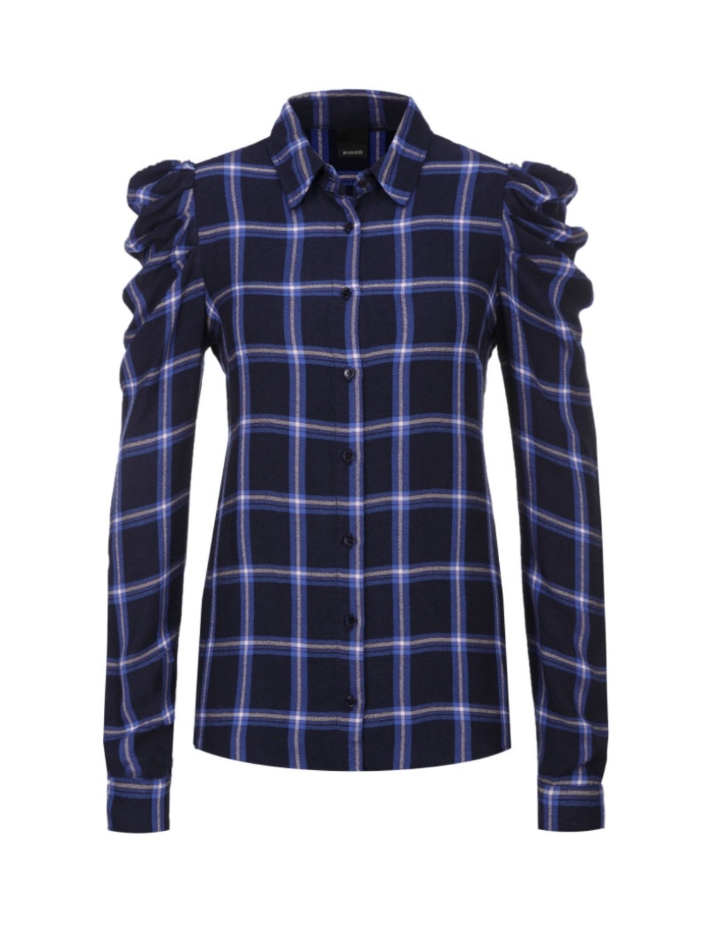 Pinko Navy and Blue Plaid Shirt